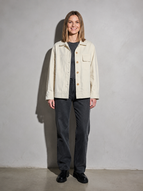 Code Culture catalog | korean-style-lapel-loose-temperament-leather-jacket | color-beige | full body