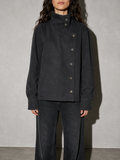 Code Culture catalog | washed-long-sleeve-denim-jacket-for-couples | color-black | zoom detail