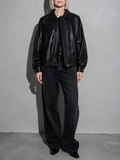 Code Culture catalog | brown-brown-autumn-trendy-leather-jacket | color-black | zoom detail