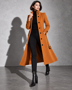 Women's Coat Longline High Stand Collar
