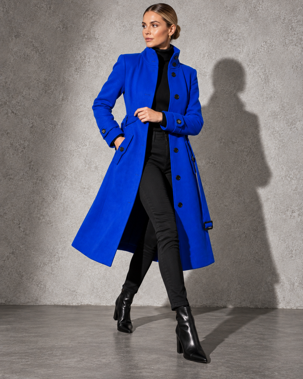 Women's Coat Longline High Stand Collar
