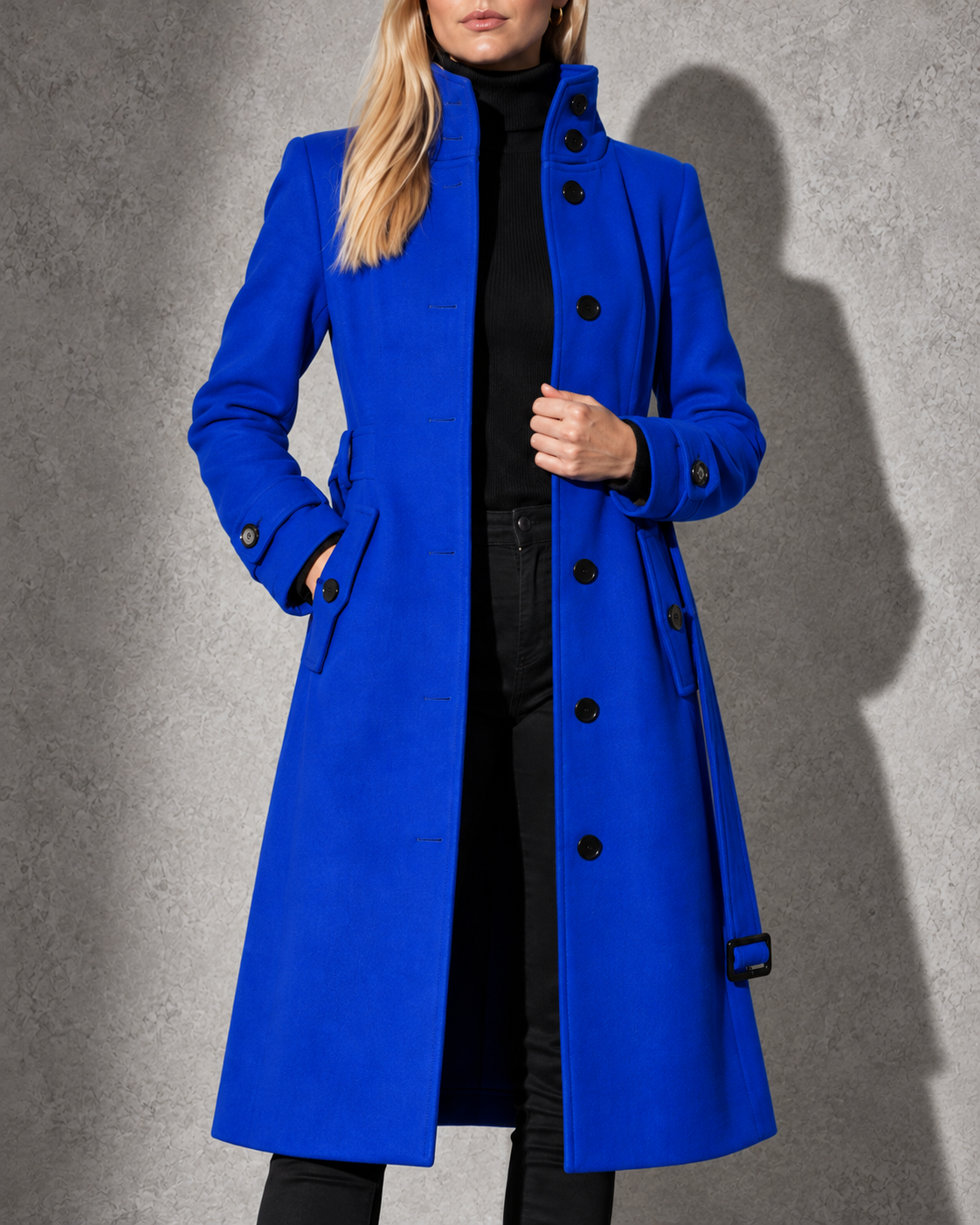 Women's Coat Longline High Stand Collar