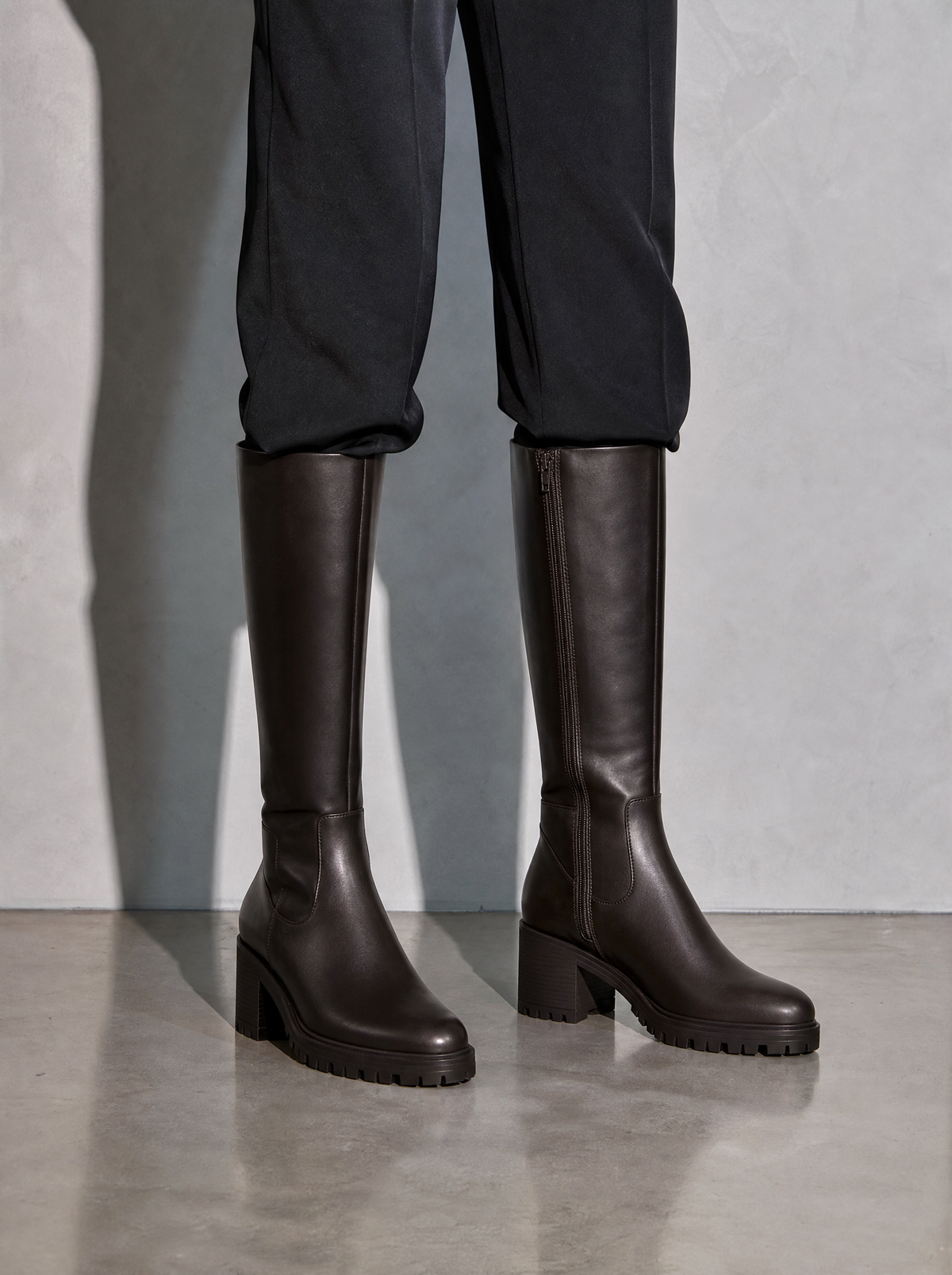 Women's Knee-high High-end Martin Boots - Black Shoe Worn