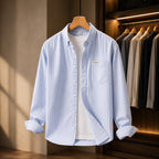 Unisex Long Sleeve Shirt with Oxford Stripes