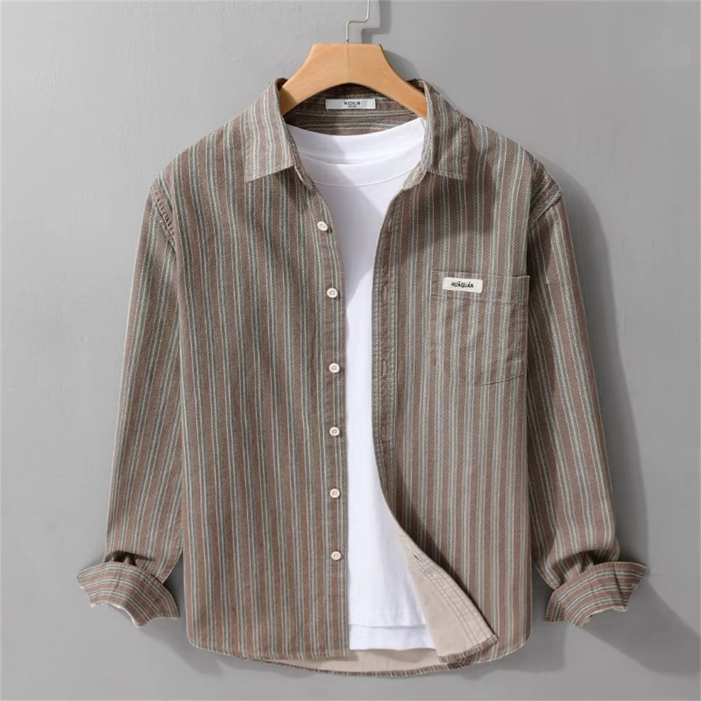Unisex Striped Cotton Button Shirt