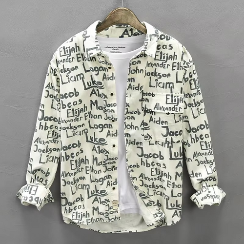 Unisex Shirt with Vintage Letter Print