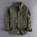 Unisex Cotton Overshirt Jacket with Double Chest Pockets