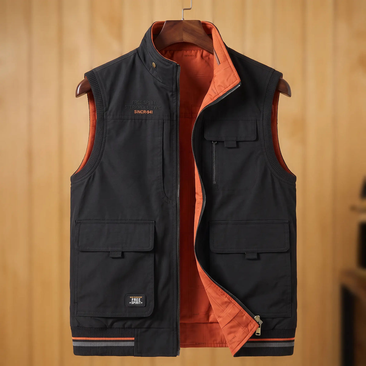 Unisex Cargo Vest with Reversible Design and Multi-Pockets