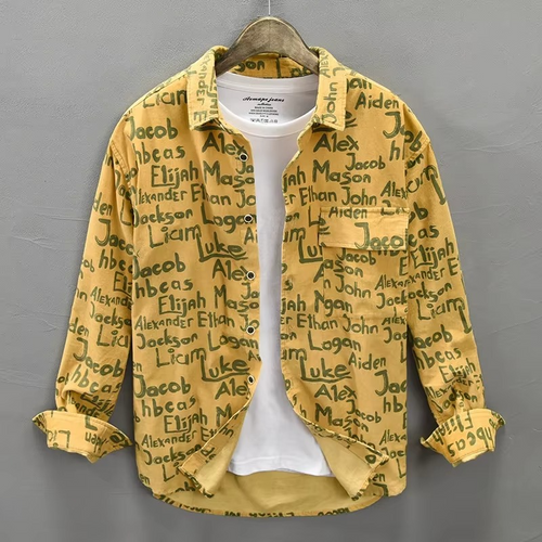 Unisex Shirt with Vintage Letter Print