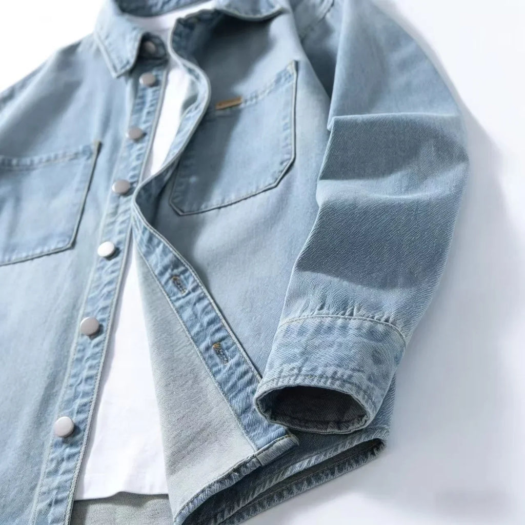 Unisex Denim Shirt with Classic Button Front