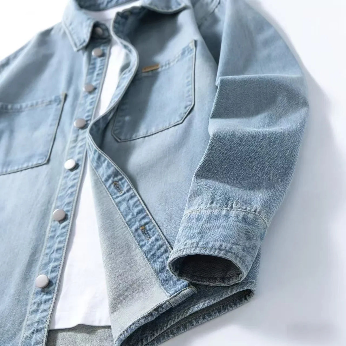 Unisex Denim Shirt with Classic Button Front
