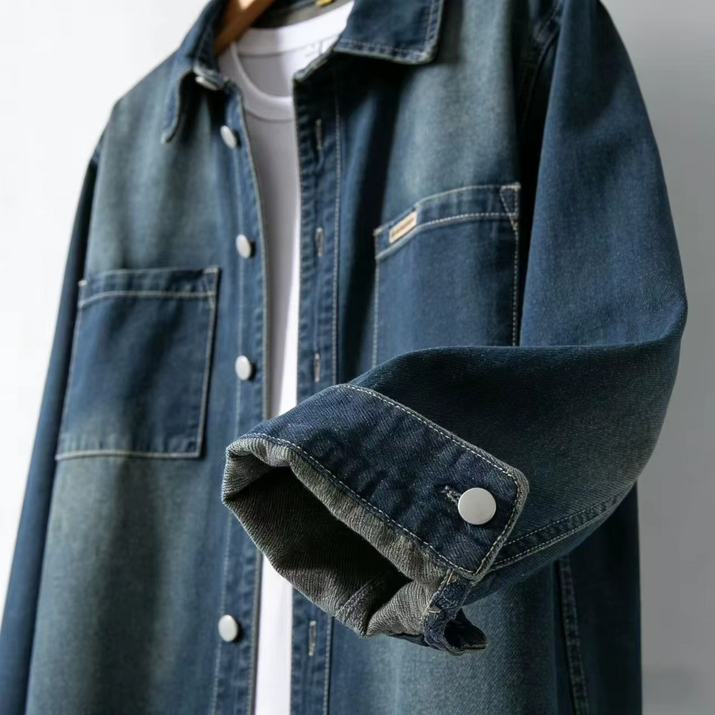 Unisex Denim Shirt with Classic Button Front