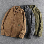 Unisex Classic Workwear Shirt with Heavy Washed Finish