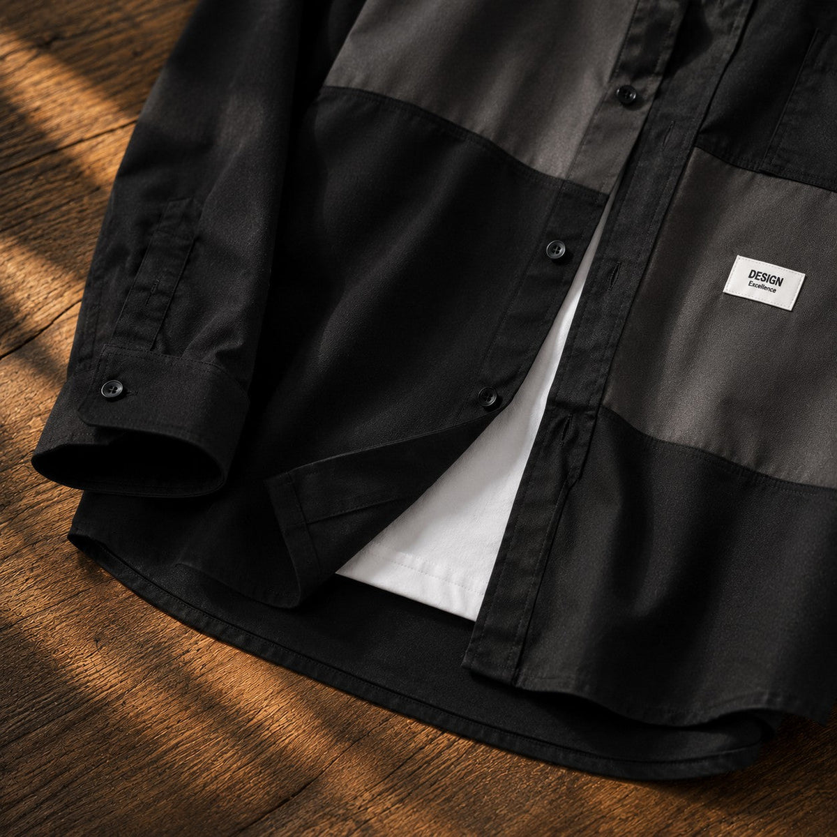 Unisex Workwear Shirt with Split Contrast Panels