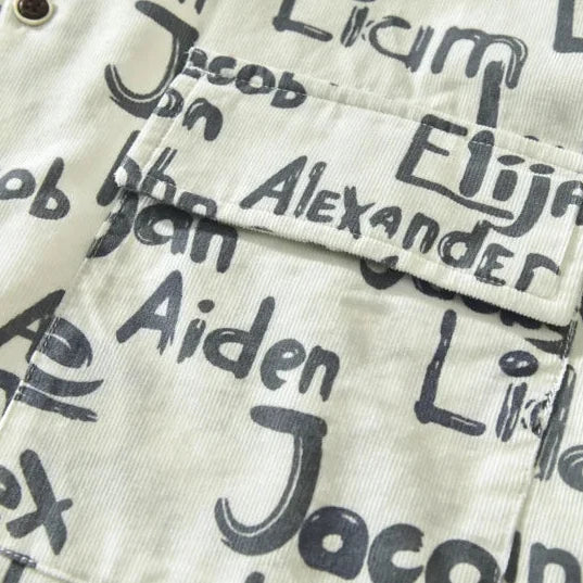 Unisex Shirt with Vintage Letter Print