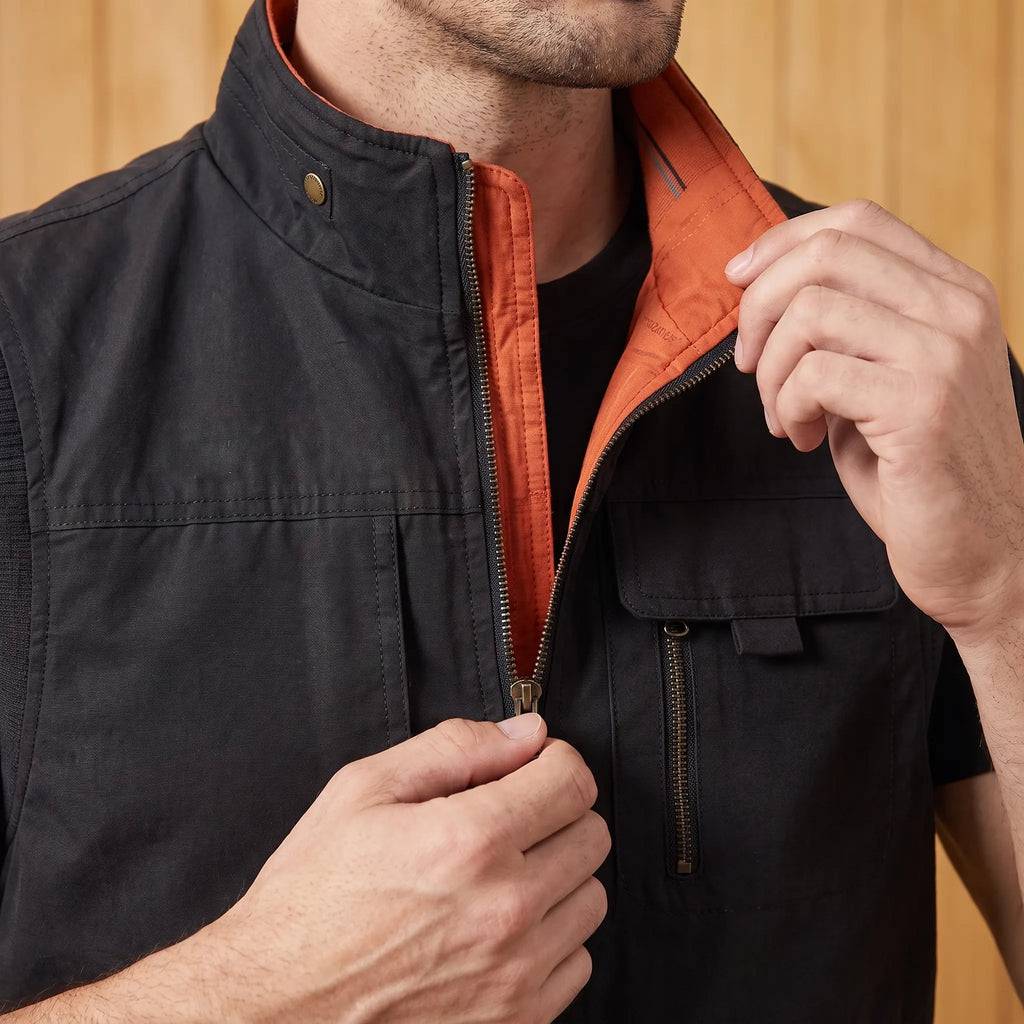 Unisex Cargo Vest with Reversible Design and Multi-Pockets