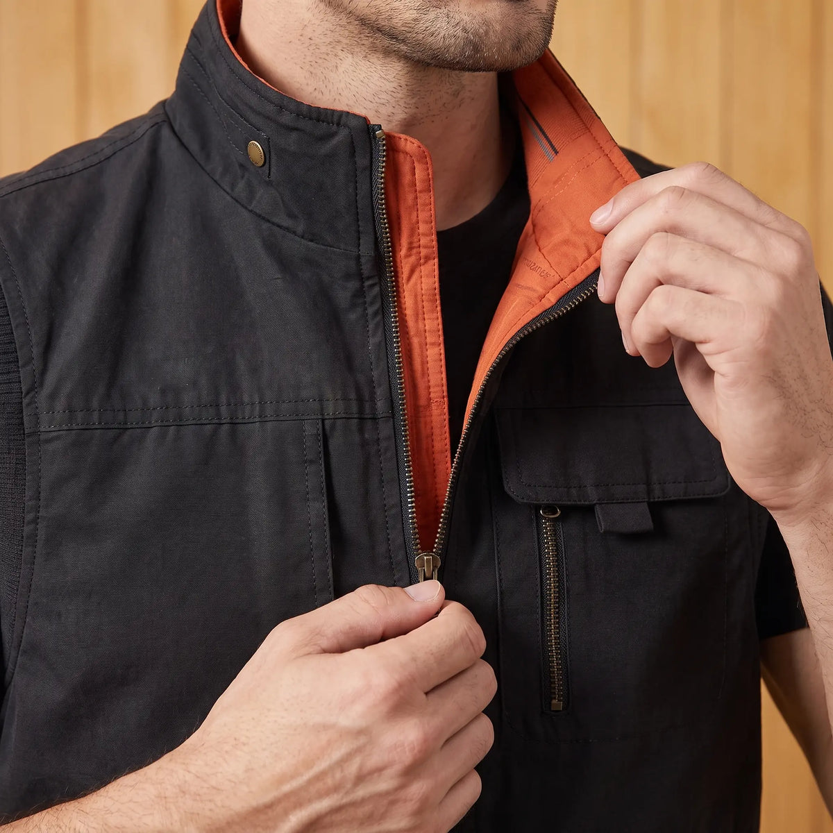 Unisex Cargo Vest with Reversible Design and Multi-Pockets