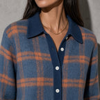 Women's Cardigan Button-Front Longline Shape — On-Model Front Angle
