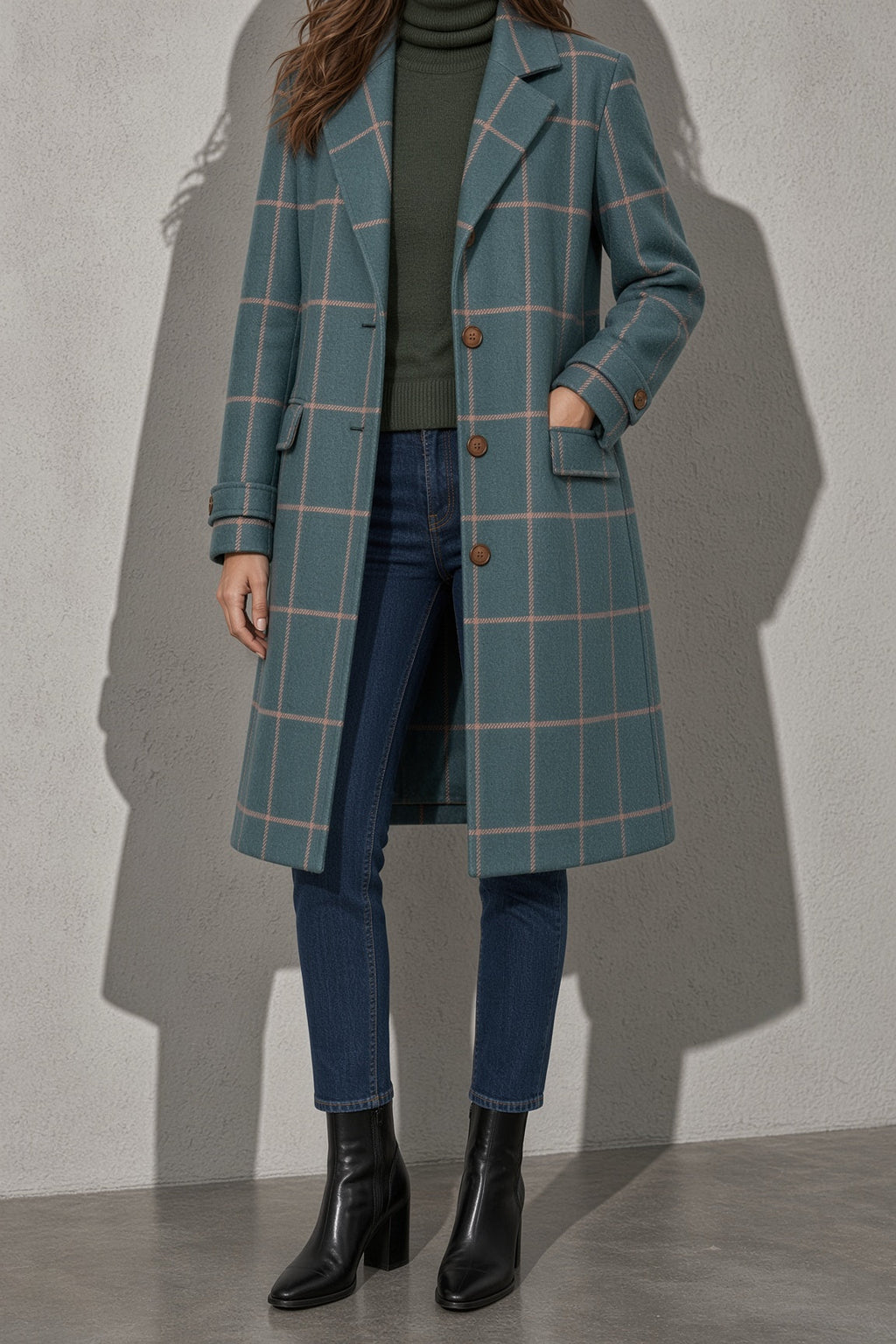 Women's Coat Longline Button Front