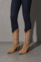 Women's Boots Embroidered Western Knee-High Shaft — Front Studio View