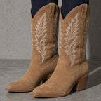 Women's Boots Embroidered Western Knee-High Shaft — Full Length Model View