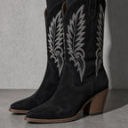 Women's Boots Embroidered Western Knee-High Shaft — Sleeve & Cuff Detail