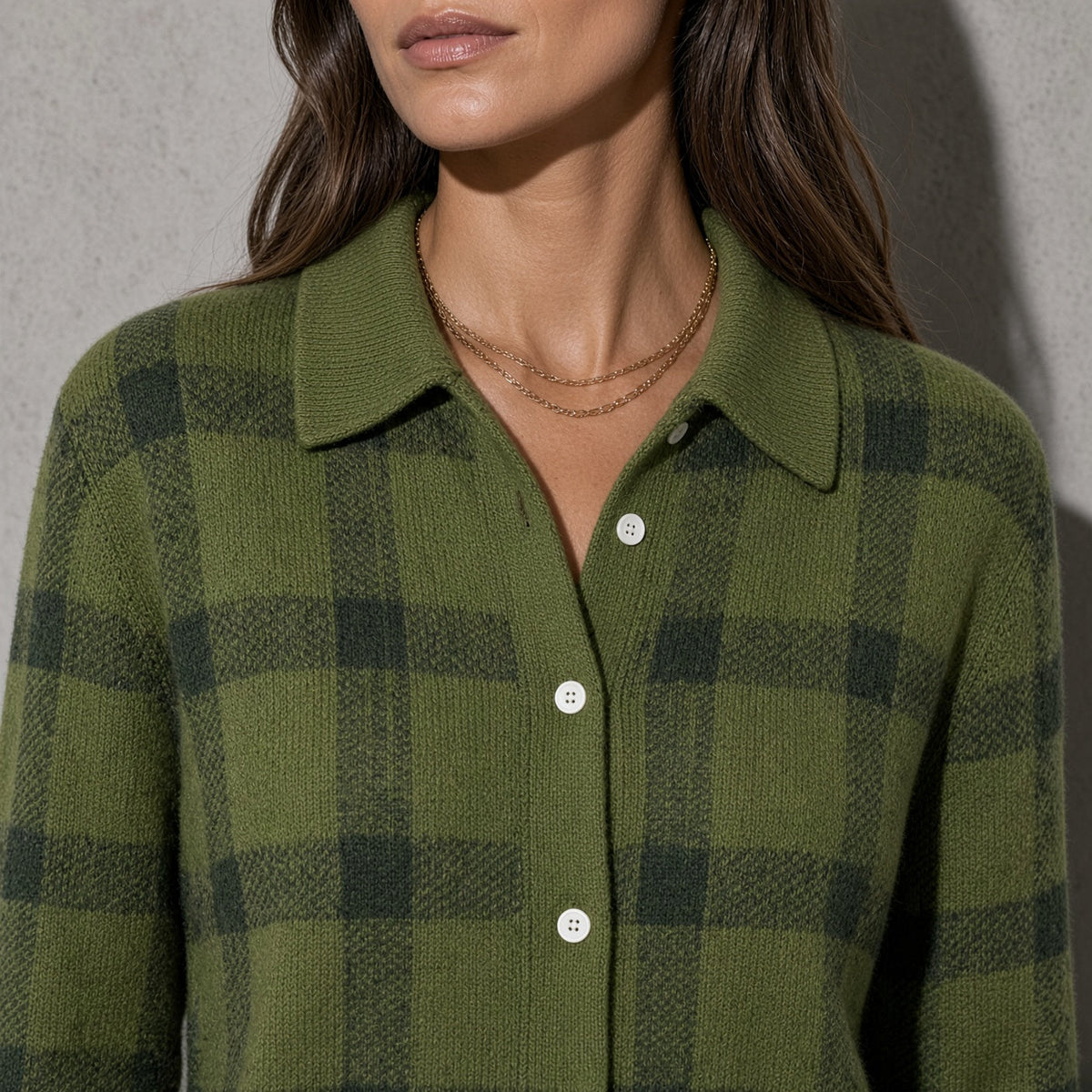 Women's Cardigan Button-Front Longline Shape — Back View