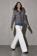 Women's Cardigan Button-Front Longline Shape — Macro Weave & Texture Detail