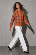 Women's Cardigan Button-Front Longline Shape — Full Length Model View