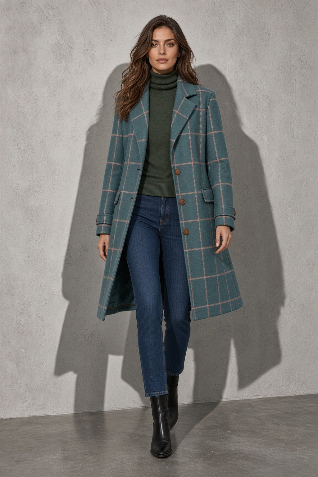 Women's Coat Longline Button Front