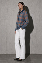 Women's Cardigan Button-Front Longline Shape — Side Profile View (Angle 18)