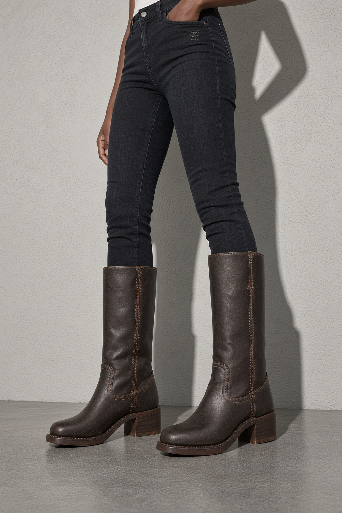 Boots For Women | Mid Calf Block Heel With Closed Toe — Interior Lining & Finish Detail