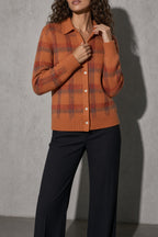 Women's Cardigan Button-Front Longline Shape — Full Length Model View (Angle 27)
