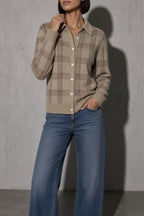 Women's Cardigan Button-Front Longline Shape — Front Studio View